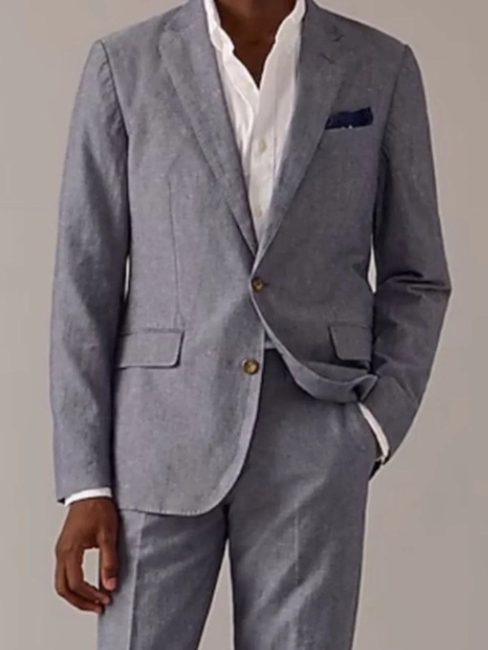 J crew ludlow unstructured suit jacket deep water cotton linen Men‎ size 36S